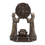 Veronese Design 7 1/4" Sigil of Baphomet Occult Altar Backflow Incense Burner Resin Sculpture Bronze Finish