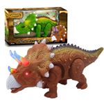 FunBlast Walking Dinosaur Toy with Flashing Lights and Realistic Dinosaur Sounds Children's Kids Toy – Animal Figure Toy, Dinosaur Toys for 3+ Years Old Boys, Girls (Brown-)