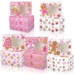Fulmoon 50 Pcs Gingerbread Man Party Cookie Boxes with Window Christmas Cookie Container for Packaging Holiday Treat Candy Boxes for Gift Giving Pastries Christmas Baking Boxes