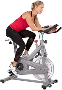 Sunny Health & Fitness Synergy Exercise Bike with 40LB Flywheel, Silent Belt Drive & Magnetic Resistance, Indoor Bicycle with 300 LB User Weight Capacity, Tablet Mount, Adjustable Seats – SF-B1851