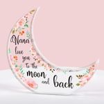 Apjielop Nana Gifts - Acrylic Moon Deco Birthday Gifts for Nana, Touching Sayings Engraved Mothers Day Gifts for Grandma, Nana Birthday gifts, Nana Grandma Gifts for Birthday Mothers Day