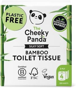 The Cheeky Panda – Luxury Bamboo Toilet Tissues | Single Pack (4 Rolls) | 3 Ply, 200 Sheets, Hypoallergenic, Plastic-Free, Eco-Friendly, Super Soft, Strong & Sustainable