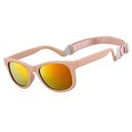 MAXJULI Baby Infant Sunglasses Safe, Soft, With Adjustable Strap 0-24 Months BPA Free（Pink/Colorful）
