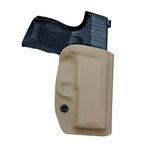 Kydex OWB Holster Fit: Sig Sauer P365 Gun Holsters Sig P365 Pistol Case Waistband Outside Carry 1.5-2 Inch Belt Clip - Adj. Width Height Cant - Entrance Widen (Tan, Right Hand Draw)