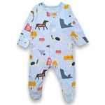 TuddyBuddy 100% Cotton Multi Color Romper Sleepsuit/Romper/Jumpsuit for Baby Boy & Baby Girl (5 Years-6 Years, Pack of 1 - Grey Animals AOP)