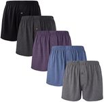 BAMBOO COOL Mens Boxers Short Classic Fit Soft Casual Underwear Loose Comfortable Breathable Boxer Shorts for Men (5 Pack), Large