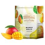 HILLCART TALES The Natural Mango Dolce Flavoured Black Tea | Exotic Fruit Infusion 7 Muslin Teabags | 100% Vegan Medium Caffeine Black Teabags | Iced Or Hot Tea - 7 Teabags, 0.53 Oz / 15 G