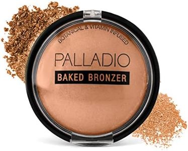 Palladio Baked Bronzer, Highly Pigmented and Easy to Blend, Shimmery Bronzed Glow, Use Dry or Wet, Lasts all day long, Provides Rich Tanning Color Finish, Powder Compact, Pacific Tan