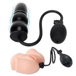 RKT6- Mysterious Black Manual Inflatable Novelties Adjustable Silicone Plug Kit for Women, Men, Couple Exercise Anil Plug Kit