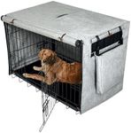 VERABE 600D Dog Crate Cover, Waterproof Pet Kennel Cover with Storage Bag, Dog Cage Cover Fit for 30 Inch Wire Crate, 30 Inches, Gray (Cover Only)