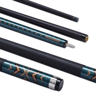 POWERGLIDE One 2-Piece Pool Cue Stick | Autograph | Carbon Fibre & Fibreglass | Ultra Smooth Gloss Leather Grip | Full Size 58" | 13 mm Tip