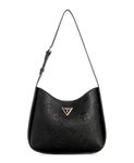 GUESS Women's Keandra Hobo, Shoulder Bag, Black Logo, One Size