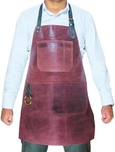 Vintage Dark Brown Leather Apron 26"x28" – Heavy-Duty Work Apron with Adjustable Crossback Straps & Brass Hardware – Ideal for BBQ, Woodworking, Blacksmiths, Craftsmen & Welding