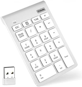 Foloda Wireless Number Pad, Portable 2.4Ghz USB 10 Keys Financial Accounting Numeric Keypad Data Entry Numpad for Laptop, PC, Desktop