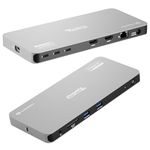 Plugable Thunderbolt 4 Dock for Quad Monitors 100W, Thunderbolt Docking Station Connects up to Four 4K Monitors for Windows and Mac Laptops, 2x HDMI, 4x Thunderbolt 4/USB C, Driver Required TBT-6950PD