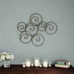 Lavish Home Wall Decor-Metallic Interlocking Scrolled Circles Geometric Modern Art for Living Room, Bedroom or Kitchen Gold