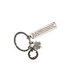 Zolivie Clover Leaf Keychain-Cute Inspirational Keyring-Good Luck Irish Charm-Bag and Car Keys Accessories-for her/him, Silver, Medium