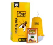 Chipku Fly Magnet Trap Useful in Mango, Papaya, Sapota, Guava, Pomegranate, Sweet Fruit (10 Trap with 10 Fruit Fly Lure) - Pack of 10