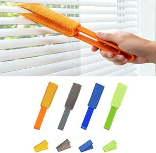 4-Pack Blinds Duster Kit with Microfiber Sleeves, Dual-Arm Window Blind Cleaner for Air Vents, Fans & Car Vents, Reusable Washable Cleaning Tools