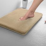 SPREAD SPAIN Memory Foam Igloo Floormat, Soft Velvet Bath Mats, Non-Slip Bath Rectangular Rugs, Easier To Dry For Bathroom Floor Rugs, Machine Washable (40X60 Cm, Tan)