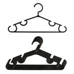 Kuber Industries Pack of 10 Hangers | Multi-Purpose Hangers for Trouser-Skirts-Coat-Dresses-Ties | Plastic Clothes Almirah Hangers | Hangers for Wardrobe-Cabinets-Closet | 103 | Black