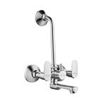 Ruhe® Onyx Wall Mixer with L Bend Brass Faucet/Tap | Chrome Finish Faucet/Tap for Bathroom Areas & Showers