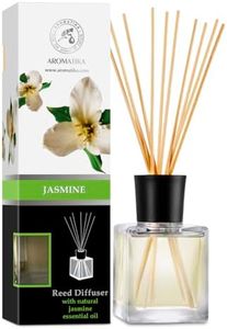 Reed Diffuser Jasmine 200ml - Room Diffuser with Jasmine Essential Oil - Diffuser with Rattan Sticks - Fragrance Oil Reed Diffuser - Room Freshener - Scented Diffusers - Floral Fragrance