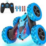 Remote Control Cars for Kids - RC Stunt Car Toys with 4WD Double-Sided Driving 360° Flips Rotating, Off Road Remote Car Boys Toys for Christmas Birthday Gifts - Blue