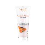 VLCC Papaya & Apricot Face Scrub - 80g | Gentle Scrub to Remove Dead Skin, Dirt. Reduces Dark Spots. Lightens Skin Tone. Mild Exfoliating Scrub | Sensitive Skin Scrub | Remove Blackheads & Whiteheads.