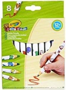 CRAYOLA - Mini Kids, Maxi Matite a Forma Esagonale, 8 Pezzi, Età 12 Mesi, Pastelli colorati Prima Infanzia, per bambini a partire da 1 anno, Colori Assortiti, 3678