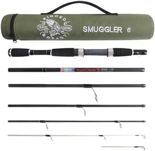 Rigged & Ready Smuggler 6, Travel Rod. 6 Piece, 205cm, 6.7 ft, high Performance, Powerful, Nano Carbon Rod with Unbreakable tip, Travelling Fishing Rod and Tube.