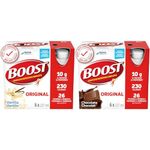 BOOST Original Meal Replacement Drink, Vanilla, 24 x 237 ml - PACKAGING MAY VARY & Original Meal Replacement Drink, Chocolate, 24 x 237 ml - PACKAGING MAY VARY