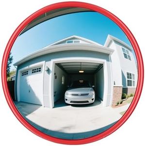 Jade Butterfly 12” Convex Mirror, Wide Angle Clear View Traffic Mirror, Corner Blind Spot Security Mirror with Adjustable Fixing Bracket for Warehouse Driveway Parking Office Garage Indoor and Outdoor