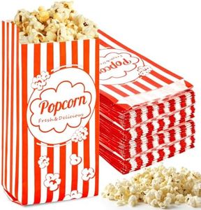 MAQIHAN 200 Popcorn Bags 1oz - Small Disposable Paper Bags for Popcorn, Popped Kernels Mini Containers, Movie Night Supplies for Halloween, Christmas, Carnival Games Party, Popcorn Machine Accessories
