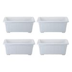 NAYRA Plastic Window Planters - 13 Inch, White | Rectangular Planters for Home & Balcony Garden | Pots for Home Plants and Gardens | Suitable for Home Gardening (Set of 4)