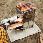 Portable Camping Stove & Grill Combo - Foldable, Twig-Burning, Wood Fire Pit for Campfire (Large)