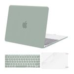 MOSISO Plastic Hard Shell Case & Keyboard Cover Skin & Screen Protector Compatible with MacBook 12 inch with Retina Display A1534 (Version 2017/2016/2015), Antique Green