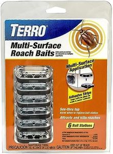 TERRO T500 Indoor Multi-Surface Roach Killing Bait Cockroach Killer - 6 Bait Stations, Black