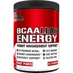 Evlution Nutrition BCAA Lean Energy - Essential BCAA Amino Acids Plus Vitamin C, Fat Burning & Natural Energy, Performance, Lean Muscle, Pre Workout, 30 Servings (Fruit Punch)