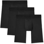 Tommy John Men's Second Skin Boxer Briefs - 3 Pack - No Ride-Up Comfortable Breathable Underwear for Men, Black, Large