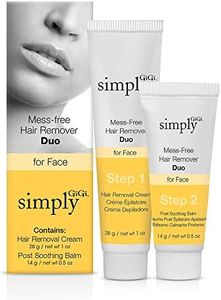 Simply GiGi Mess-Free Facial Hair Removal Cream and Soothing Balm Duo, For All Skin Types, 2-pc