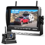 Magnetic Wireless Reversing Camera Kit: 7" HD 1080P Monitor & 9600mAh Rechargeable Rear View Camera, 1-Min Installation, Loop Recording & IR Night Vision, for RV Trailer Truck Camper