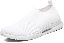 MGNLRTI Trainers for Men Running Shoes Casual Lightweight Slip on Sneakers Gym Walking Trainers White Mens Size 10 UK(Label Size:45)
