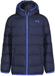 Under Armour Boys Pronto Puffer Jacket, Mid-Weight Quilted Zip-Up Coat, Wind & Water Repellent, MIDNIGHT NAVY