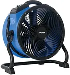 XPOWER FC-300 Heavy Duty Industrial High Velocity Whole Room Air Mover Air Circulator Utility Shop Floor Fan, Variable Speed, Timer, 14 inch, 2100 CFM, Black, Blue