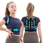 Posture Corrector for Women: Adjustable Back Straightener Posture Corrector for Men, Breathable Upper Back Brace for Posture - Shoulder, Scoliosis, Hunchback, Hump (Large/Black)