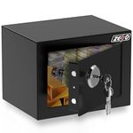 ZENO Safe Box 4.6L | Small Safe With Keys | Lock Box | Home Safe | Money Safe | High Security Safety Box | Steel Lock Safe | Safe Box For Home Office Hotel | Includes 3 Keys