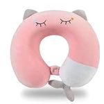 Zuimei Travel Pillow for Kids, Cute Animal Neck Support for Children Pillow Memory Foam Airplane Pillow U Shaped Travel Pillow for Airplane Train Car Travel Sleeping Camping