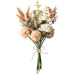 Alynsehom Artificial Fake Flowers Plants Silk Flower Arrangements Wedding Bouquets Decorations Plastic Floral Table Centerpieces for Home Kitchen Garden Party Decor(Champagne)