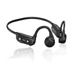 flymory Bone Conduction Headphones Bluetooth 5.3, Wireless Open-Ear Headphones with Dual Mic, Waterproof and Sweatproof Wireless Earphones, Bluetooth Sports Headset with 12 Hours Playtime